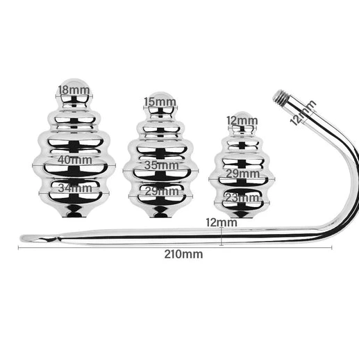 8826 Ribbed Hook Anal Screw-in GreatBenefit Set 0111